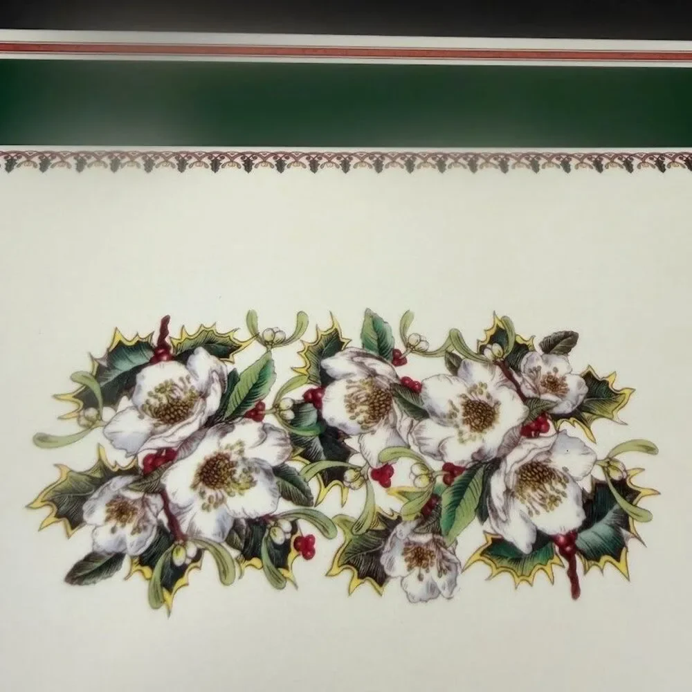 Set of 6 Spode Christmas Rose Cork & Acrylic Finish 12x9 Placemats Made England